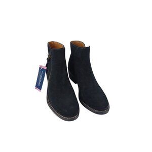 White Mountain Minimalist Womens Suede Ankle Boots Side Zip Block Heel  Sz 6.5